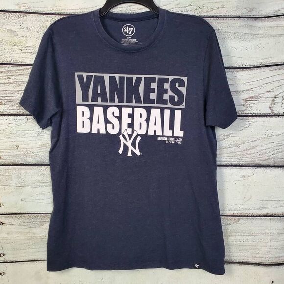 '47 Brand New York Yankees Baseball Graphic Tee Men's Size M Navy Blue MLB Shirt - Picture 1 of 6